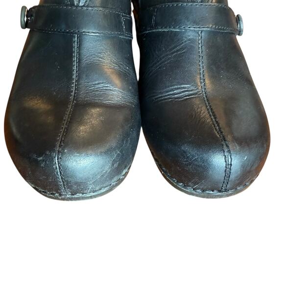 Dansko Women's Black Leather Solstice Clog Comfort Slip On - Size 39 - Picture 5 of 9